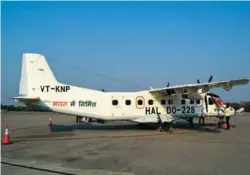  ??  ?? (Left) Mahindra’s Airvan 10; (right) HAL manufactur­ed civil variant of Dornier 228 aircraft.