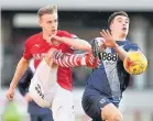  ??  ?? LEGS UP: Marc Roberts and Jordan Hugill