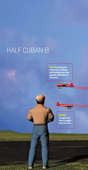  ??  ?? EXIT the maneuver at the same altitude and heading but in the opposite direction as the entry. ENTER straight and level, straight into the wind.