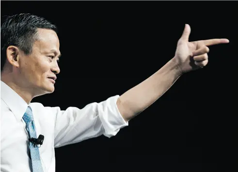  ?? CHRISTOPHE­R KATSAROV / THE CANADIAN PRESS ?? Alibaba Group founder Jack Ma addresses a full house at the Gateway Conference in Toronto on Monday. Ma urged the crowd to have a go at business in China. “Why not have a try? Don’t be afraid. Don’t be scared.”
