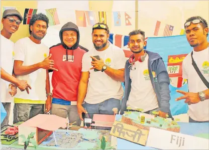  ?? Picture: SUPPLIED ?? Shivneel Chand (2nd from right) with fellow Fijian students at Arava Internatio­nal Centre for Agricultur­e Training (AICAT) in Israel.