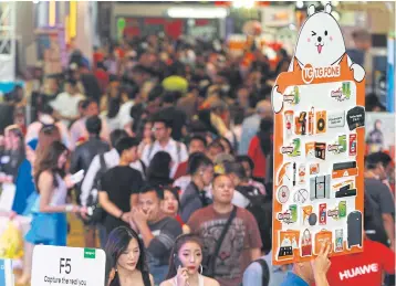  ??  ?? Thailand Mobile Expo 2018 runs through Sunday at Queen Sirikit National Convention Center.