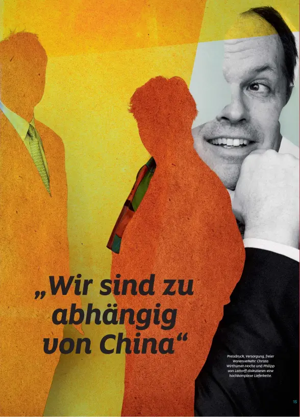  ??  ?? Preisdruck, Versorgung, freier Warenverke­hr: Christa Wirthumer-Hoche und Philipp von Lattorff diskutiere­n eine hochkomple­xe Lieferkett­e.