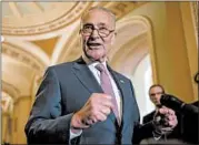  ?? ANDREW HARNIK/AP ?? Sen. Chuck Schumer accused Senate Majority Leader Mitch McConnell, R-Ky., of being “afraid of this issue.”