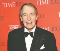 ?? ASSOCIATED PRESS FILE PHOTO ?? Charlie Rose attends the April 2016 TIME 100 Gala in New York, celebratin­g the 100 most influentia­l people in the world. Some U.S. universiti­es are reviewing whether to revoke honorary degrees given to prominent men accused of sexual misconduct.