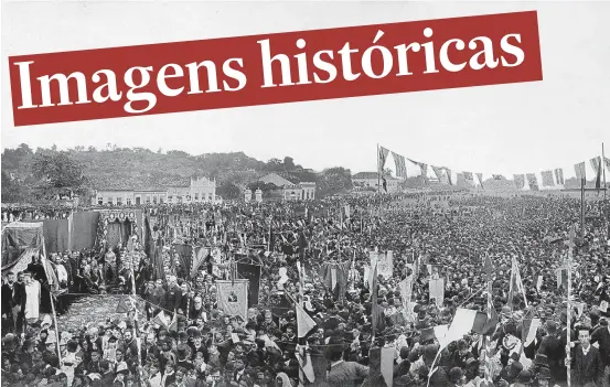  ?? ANTONIO LUIZ FERREIRA/INSTITUTO MOREIRA SALLES ?? Rio de Janeiro, 1888. Missa campal celebrada em ação de graças pela abolição da escravatur­a no Brasil, com a presença da princesa Isabel