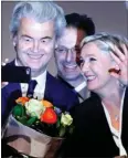  ?? FOTO: AP ?? Holland: Geert Wilders Frihedspar­tiet fik 13,1 procent af hollaender­nes stemmer ved seneste valg. Her er han sammen med Marine le Pen fra det franske søsterpart­i Front National.