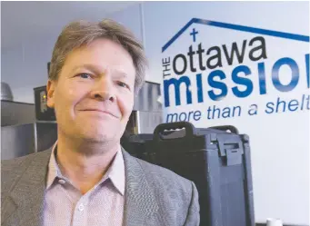  ?? WAYNE CUDDINGTON ?? Peter Tilley, chief executive of the Ottawa Mission, says donations from old-timer hockey players are a godsend at a time when “all of our lives and worlds have been turned upside down” by the pandemic.