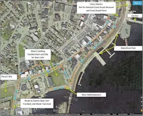  ?? CITY OF NEW LONDON ?? With a boost from a $265,000 state grant announced last week, the city is expected to continue work on a multi-use pedestrian pathway linking the downtown with the Fort Trumbull area.