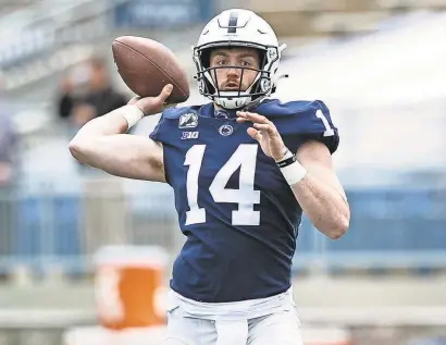  ?? MARK ALBERTI/USA TODAY SPORTS ?? Sean Clifford has thrown 41 touchdown passes against 16 intercepti­ons in 25 games at Penn State.