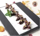  ??  ?? CHOCOLATE PENNE RIGATE with Dried Fruits and Walnuts