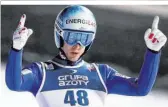  ??  ?? Glücklich: Michael Hayböck holte in Lahti den zweiten Weltcup-Sieg seiner Karriere