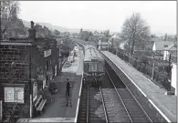  ?? PICTURES: BEN BROOKSBANK ?? B LINE: The Hazelhead E446 64745 locomotive seen at Hazlehead Bridge in August 1950; Ben Rhydding station in April 1961.