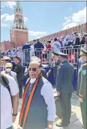 ?? —PTI ?? Defence Minister Rajnath Singh attends the Victory Day Parade at Red Square to commemorat­e the 75th Anniversar­y of the victory of Soviet People in the Great Patriotic War of 1941-1945, in Moscow on Wednesday.