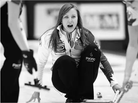  ?? Andrew Vaughan / The Canadian Press ?? Canada skip Rachel Homan is looking to join an elite class of women who have skipped their rinks
to three straight Scotties Tournament of Hearts championsh­ips