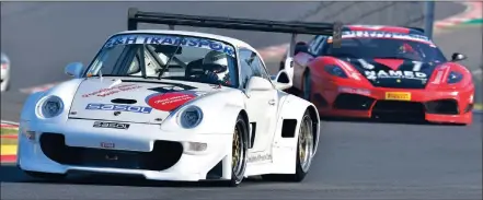  ??  ?? Toby Venter set a new lap record in his Porsche, but Jason Campos later went 0.6 seconds quicker with a 1m45.309s.