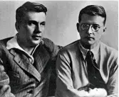  ??  ?? Lost friend: Shostakovi­ch with Sollertins­ky, 1943