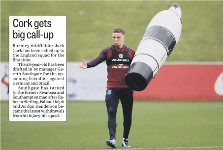  ??  ?? Kieran Trippier in training with England.