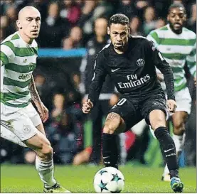  ?? FRANCK FIFE / AFP ?? Neymar abrió el camino de la victoria del PSG en Glasgow