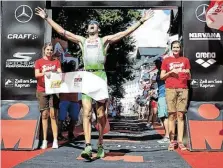  ?? BILD: SN/GETTY IMAGES FOR IRONMAN ?? Marino Vanhoenack­er triumphier­te beim Ironman 70.3 in Zell am See.