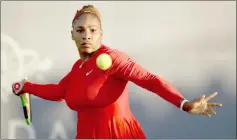  ?? — AFP photo ?? File photo shows Serena Williams of the United States returns a shot to Johanna Konta of Great Britain during Day 2 of the Mubadala Silicon Valley Classic at Spartan Tennis Complex in San Jose.