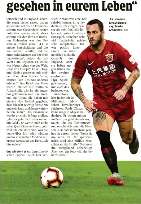  ?? GEPA ?? „Es ist meine Entscheidu­ng“, sagt Marko Arnautovic