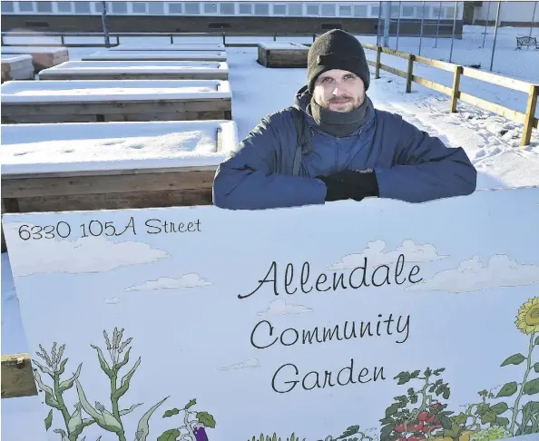  ?? ED KAISER ?? Jens Deppe, board member with the Allendale Community League, said it took six years of paperwork to get their community garden built because of onerous administra­tive requiremen­ts by the city. “The burden on our volunteers is overwhelmi­ng,” said Deppe.