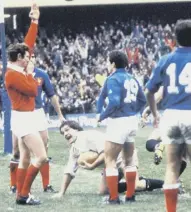  ??  ?? Captain David Sole and his players, top, celebrate their victory over England to seal the Grand Slam in 1990. Above left, tryscorer Tony Stanger breaks away during that triumph at Murrayfiel­d. Right, Jim Calder scores the all-important try against France in the 1984 victory over France.