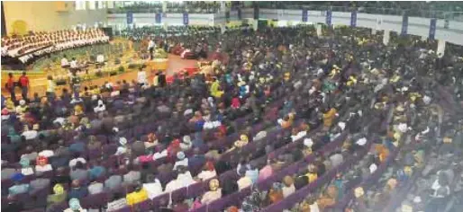  ??  ?? A cross section of worshipper­s during the inaugurati­on of the Deeper Life Bible Church New Auditorium, Gbagada…recently