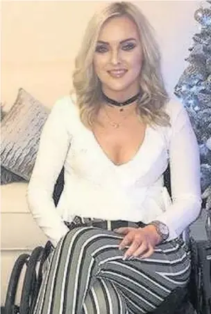  ??  ?? Helen Fincham, 23, from Pencoed, was left completely paralysed by transverse myelitis