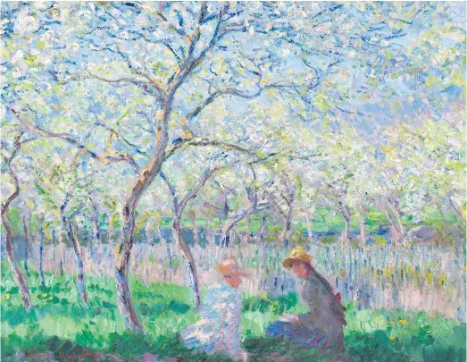  ?? ?? Claude Monet’s Le Printemps (1886) depicts an idyllic countrysid­e scene. It has been suggested similar paintings at the museum evoke ‘nationalis­t feelings’