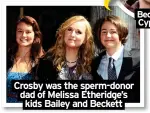  ?? ?? Crosby was the sperm-donor dad of Melissa Etheridge’s kids Bailey and Beckett
Beckett Cypher