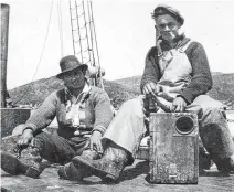  ?? FISHERIES MUSEUM OF THE ATLANTIC ?? Catching a break aboard the schooner Marshall Frank.