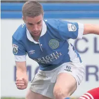  ?? David Tolliday ?? Mitch Hancox gave Macclesfie­ld the lead against Lincoln City