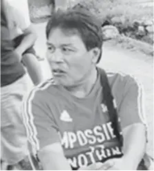  ??  ?? Marlon Casas, a big supporter of the Rosevale School football program inspired the Rosevale School football teams in their victories in the West 1 District eliminatio­n tournament. He died last week after suffering a massive stroke. His remains lie at his parents’ house in Iligan. He will be buried on Monday morning.