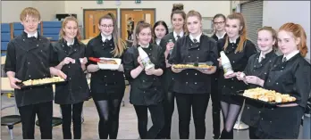  ?? 50_c49cgssta0­1 ?? From left, Matthew Lamont, Chloe McPhee, Demi Martin, Codie McCallum, Laura Krastina, Jasmine Kolibska, Ellie McNair, Caitlyn Mackinlay, Jessica McGown, Eve MacMillan and Brodie MacLaren were some of the hospitalit­y students who prepared the feast.