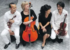  ??  ?? Eine Kleine’s Muse Ensemble perform on Monday, June 25 at Muse Winery, surrounded by the relaxing, natural beauty of the Saanich Peninsula.