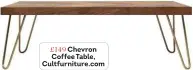  ??  ?? Chevron Coffee Table, Cultfurnit­ure.com