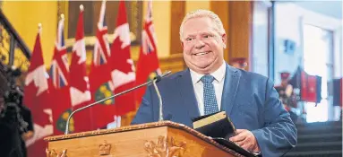  ?? MARK BLINCH/THE CANADIAN PRESS ?? Premier Doug Ford intends to censor access by cabinet ministers, backbench MPPs and government employees to journalist­s.