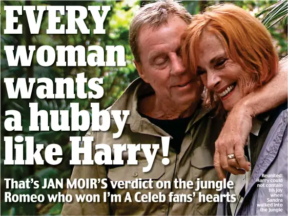  ??  ?? Reunited: Harry could not contain his joy when Sandra walked into the jungle