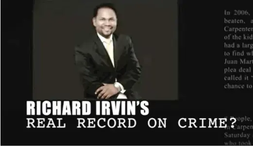  ?? SCREEN IMAGE ?? The Democratic Governors Associatio­n began airing a commercial Thursday attacking Republican Richard Irvin for his work as a criminal defense lawyer.