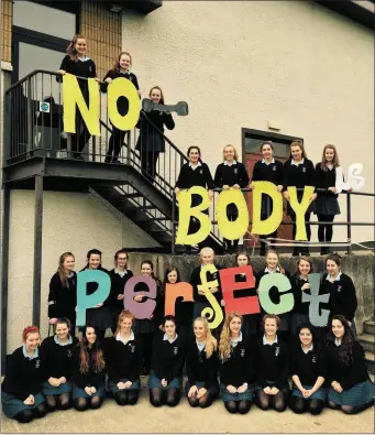  ??  ?? Young Social Innovators of 2015-2016 at St. Mary’s launch their new awareness campaign this week, entitled ‘No-Body Is Perfect’.