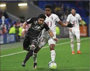  ??  ?? Thiago Mendes, qui a ouvert le score, a excellé au milieu du terrain