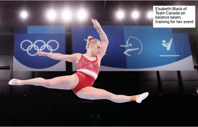  ??  ?? Elsabeth Black of Team Canada on balance beam, training for her event