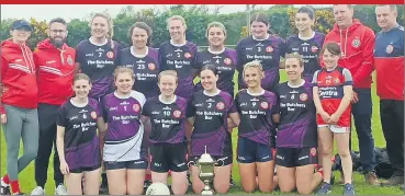  ?? ?? Players and management pictured with the Cup after winning out the Glanworth 7s ladies competitio­n last Saturday.