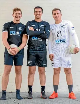  ??  ?? From left, Jaydon Phillips and Samuel and Jesse Kempf are busy preparing for the world fistball championsh­ips in Switzerlan­d in August.
