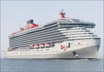  ??  ?? SUCCESSFUL VISIT Virgin Voyages Scarlet Lady cruise ship arriving in Portsmouth in June