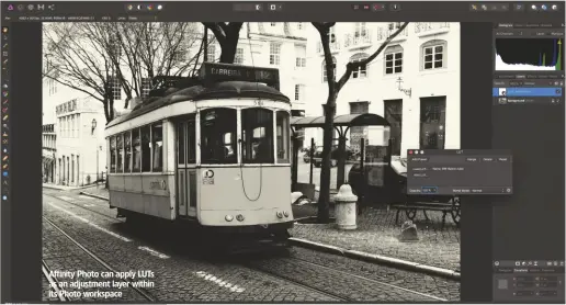  ??  ?? Affinity Photo can apply LUTs as an adjustment layer within its Photo workspace