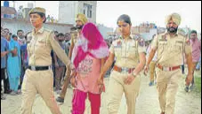  ??  ?? The accused in Amritsar police custody on Tuesday.