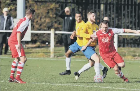  ??  ?? Wearside League football action from Silksworth CW’s (red) game against Sunderland West End.